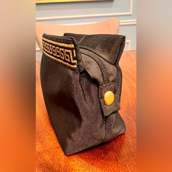 Gianni Versace Porfumi Black and Gold Clutch/ Makeup Bag w Tassel. Blk & Gold - Picture 4 of 11